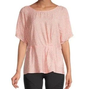 New XL Nanette Lepore Dolman Sleeve Top Peach Multi